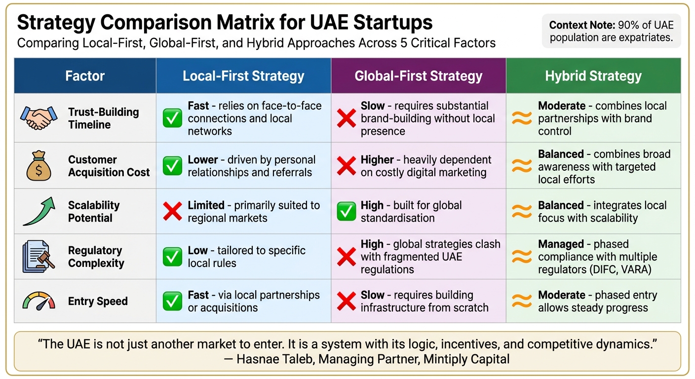 Local vs Global vs Hybrid Business Strategies in UAE: Comparison Matrix