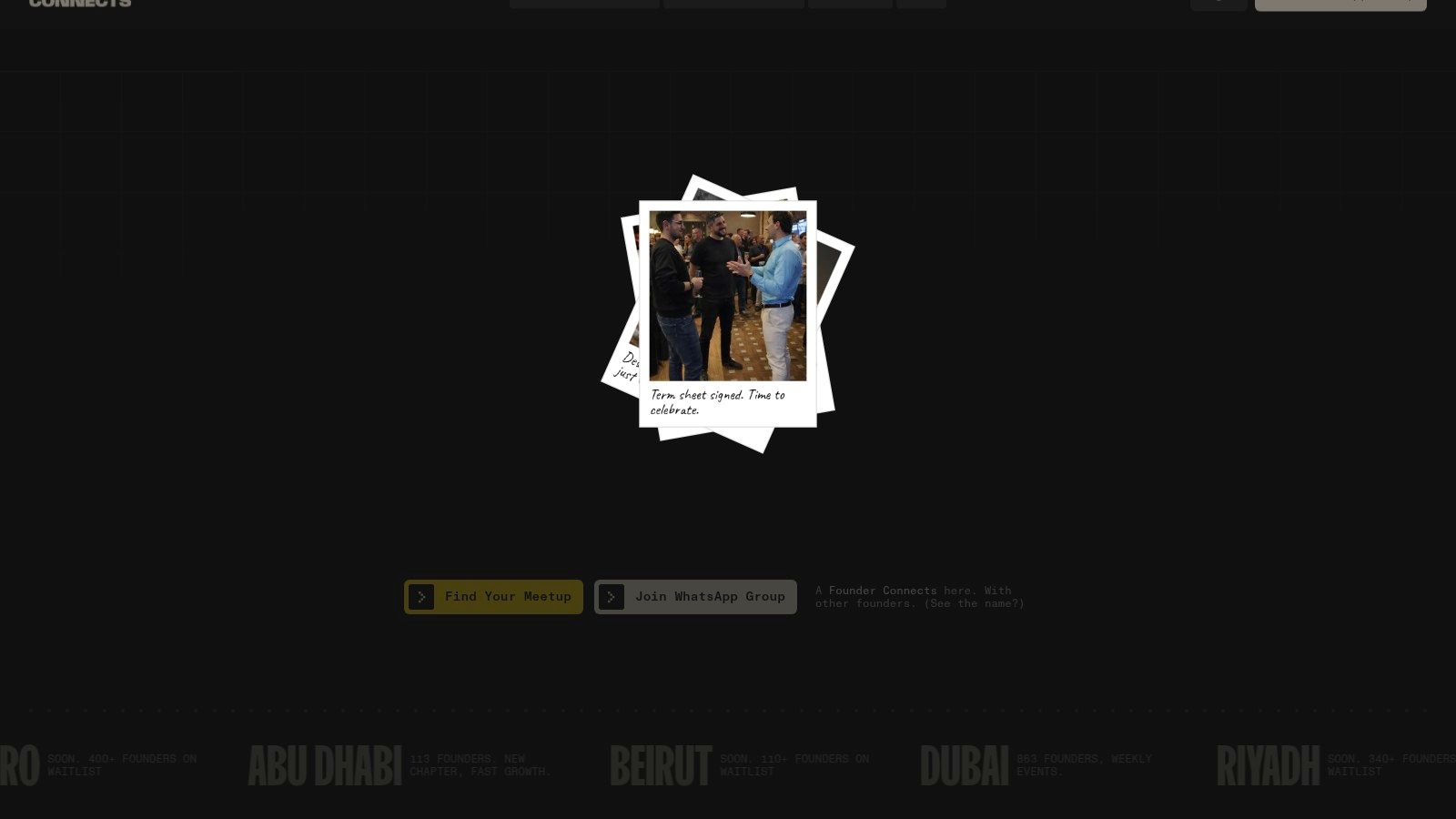 Screenshot from https://www.founderconnects.com