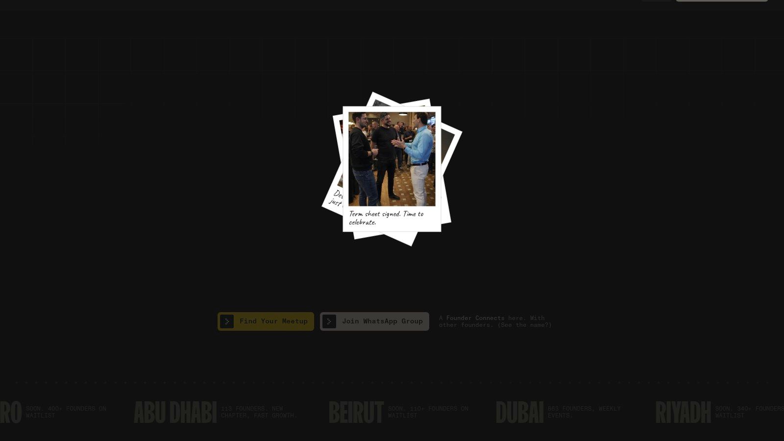 Screenshot from https://www.founderconnects.com