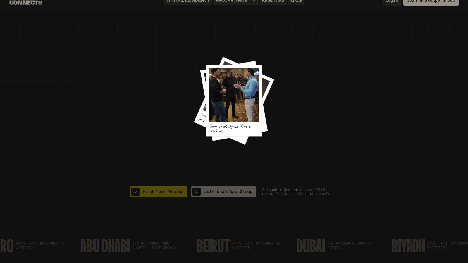 Screenshot from https://www.founderconnects.com