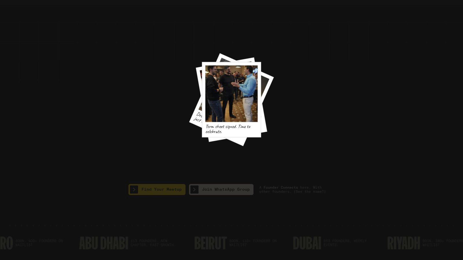 Screenshot from https://www.founderconnects.com