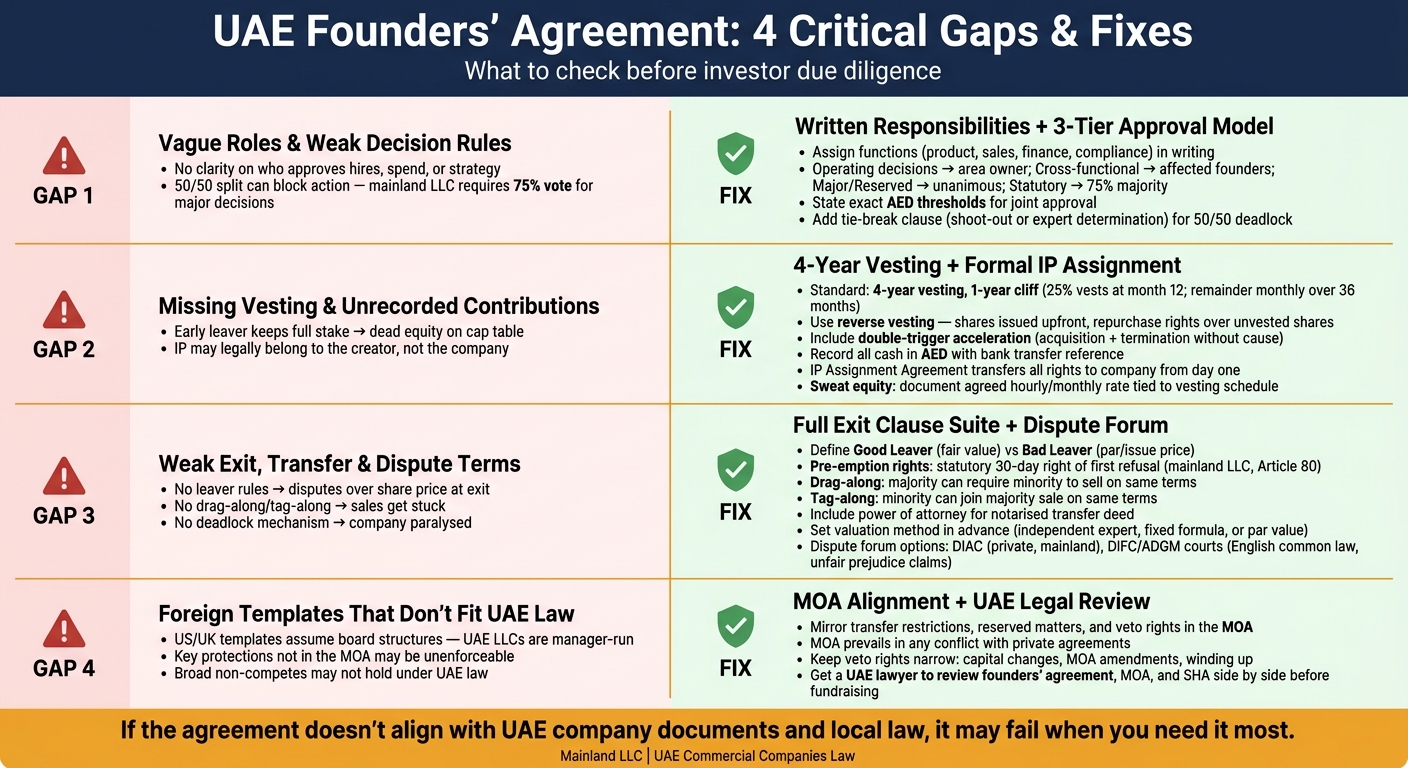 UAE Founders' Agreement: 4 Critical Gaps & Fixes