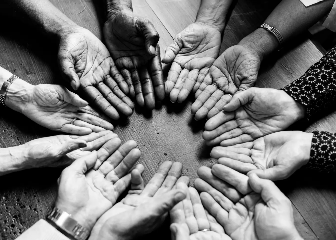 diverse hands circle