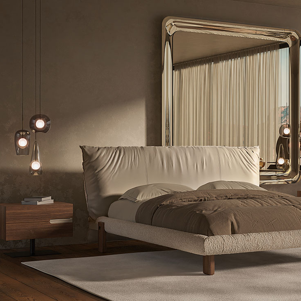 Rendering 3D camera da letto Loft 195