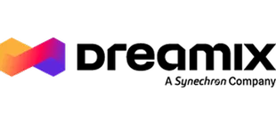 Dreamix logo featuring an abstract, colorful geometric shape next to the black text 'dreamix'.