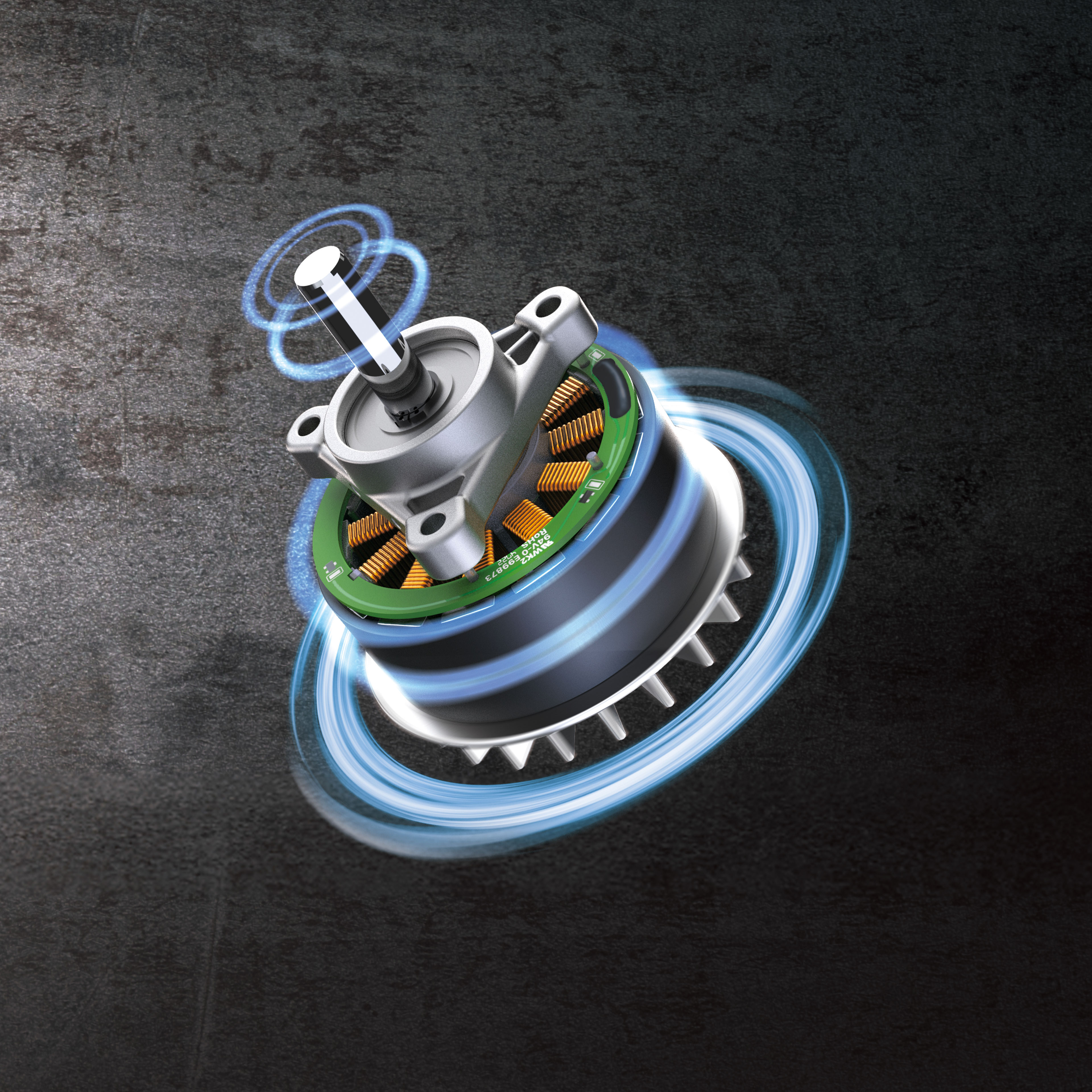 Diagram showing the Kress brushless motor technology
