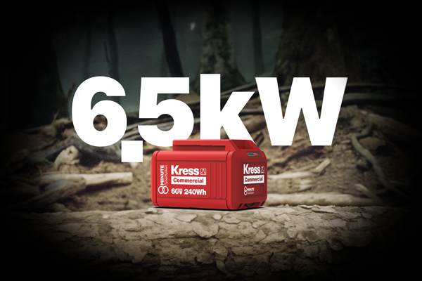 Kress Commercial 60V battery delivers 6.5kw of power