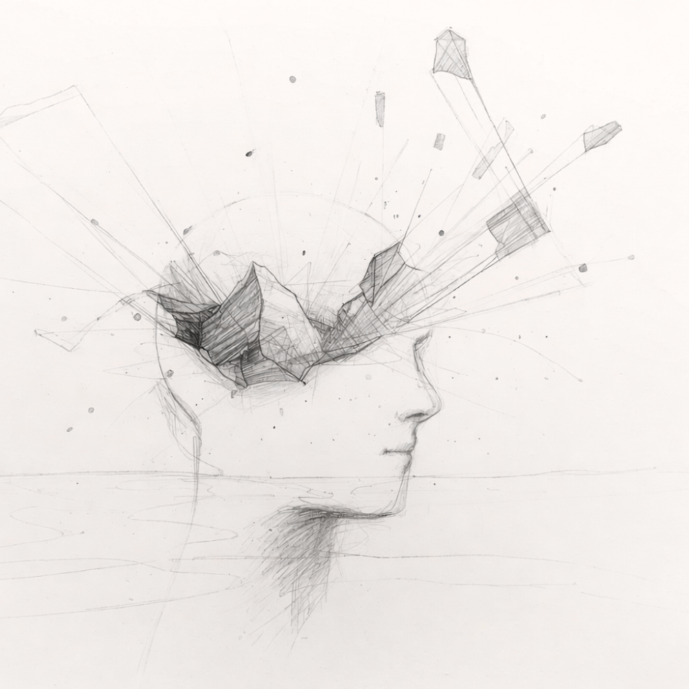 Abstract illustration representing AI systems and human intelligence