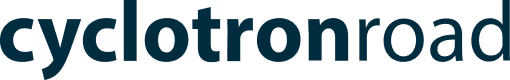 Logo text reading 'cyclotronroad' in dark blue lowercase letters.