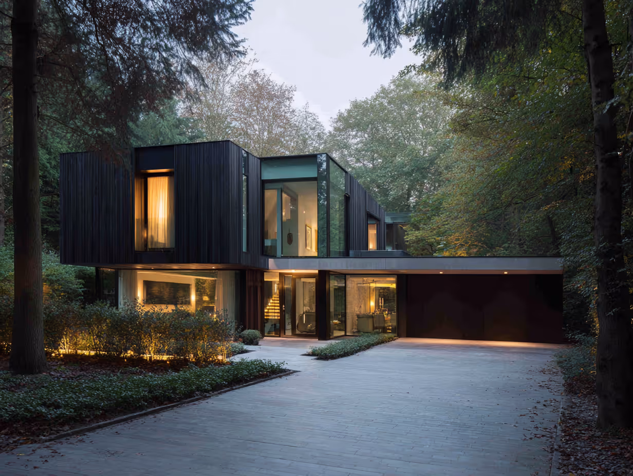 Modernes Haus im Wald