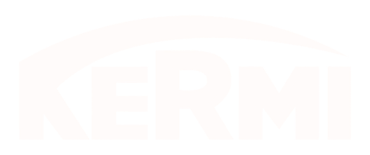 Kermi Firmenlogo mit stilisiertem Bogen über dem Schriftzug.