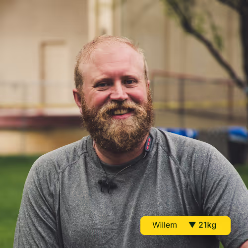 Man die deelneemt aan een medisch gewichtsverliesprogramma