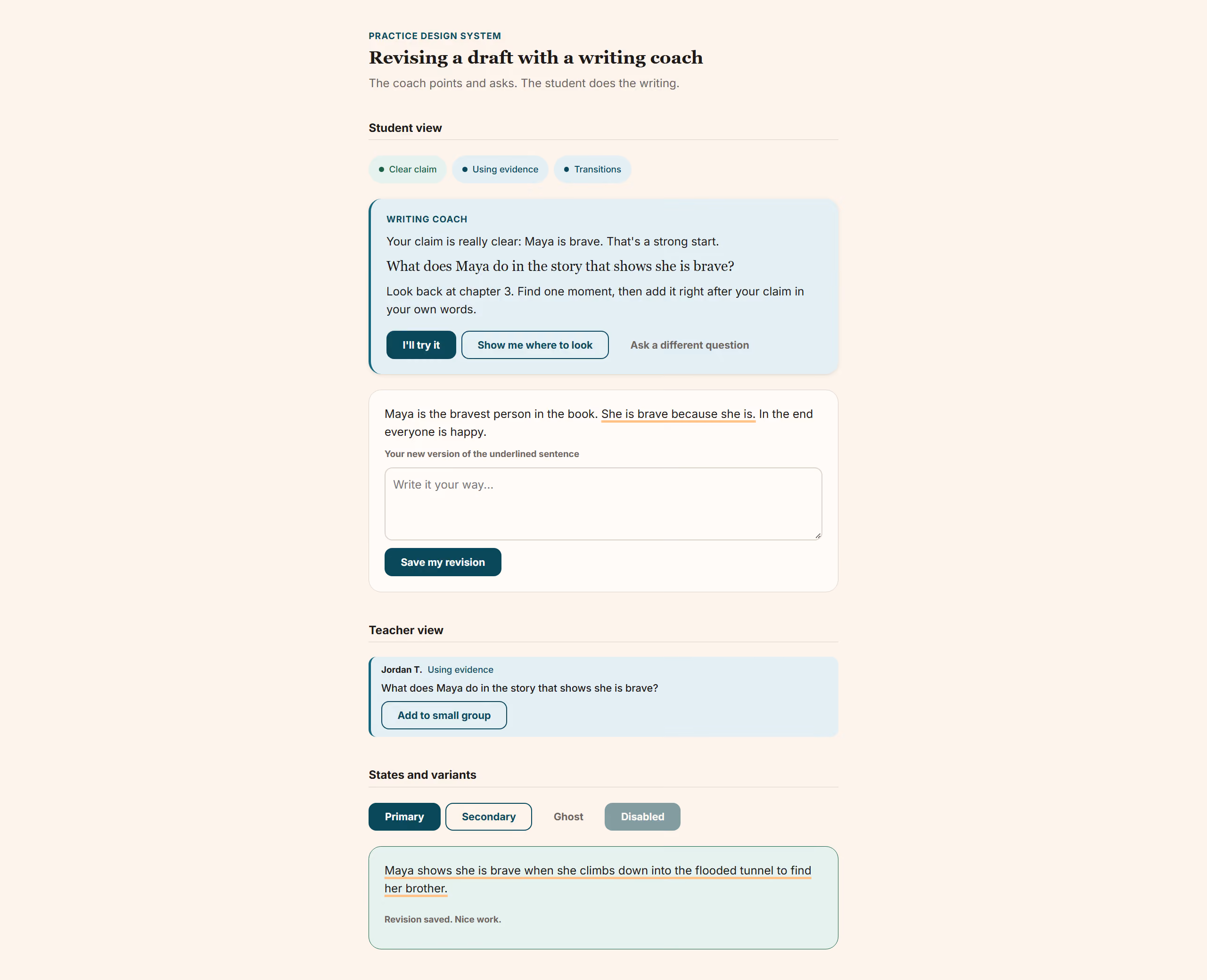 Later state of the practice design system after token, component, and color-system refinements.