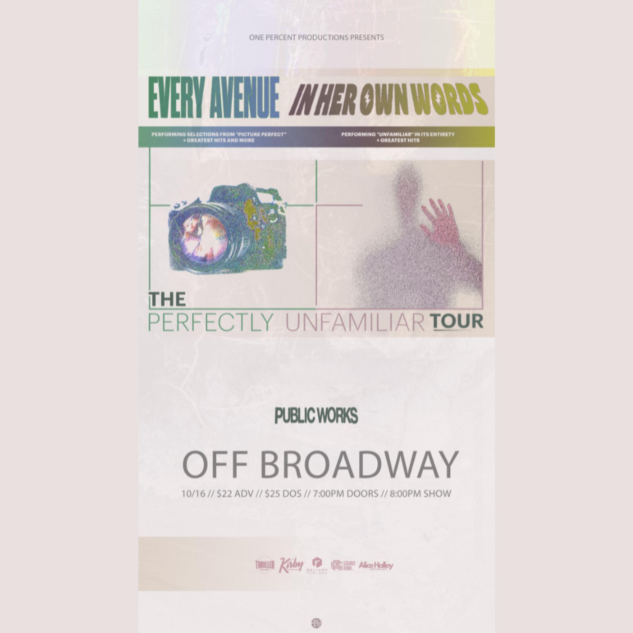 In Her Own Words X Every Avenue - Perfectly Unfamiliar Tour