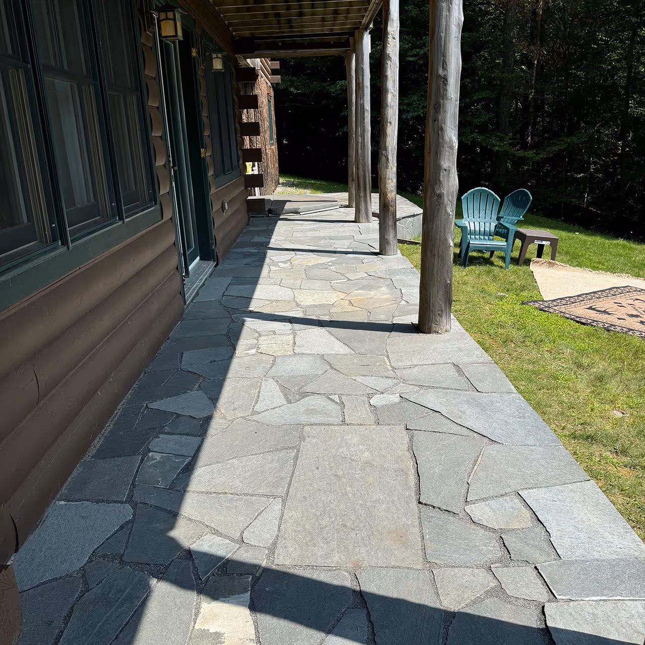 Custom paver patio installation by LeRoy Property Service in Clinton County NY