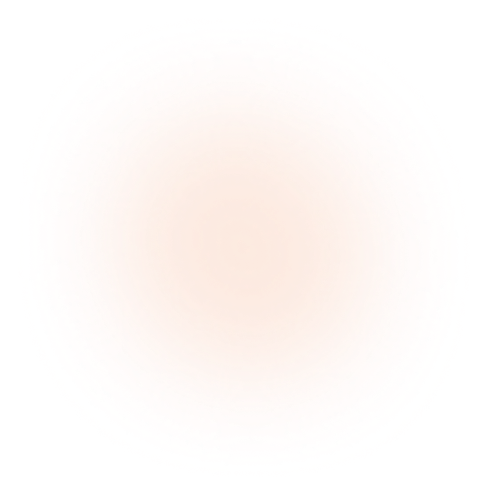Soft peach-colored circular glow with a vignette effect on a black background.