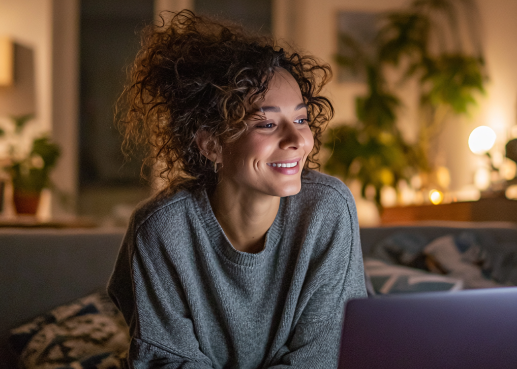 Candidate doing AI interview from home outside office hours