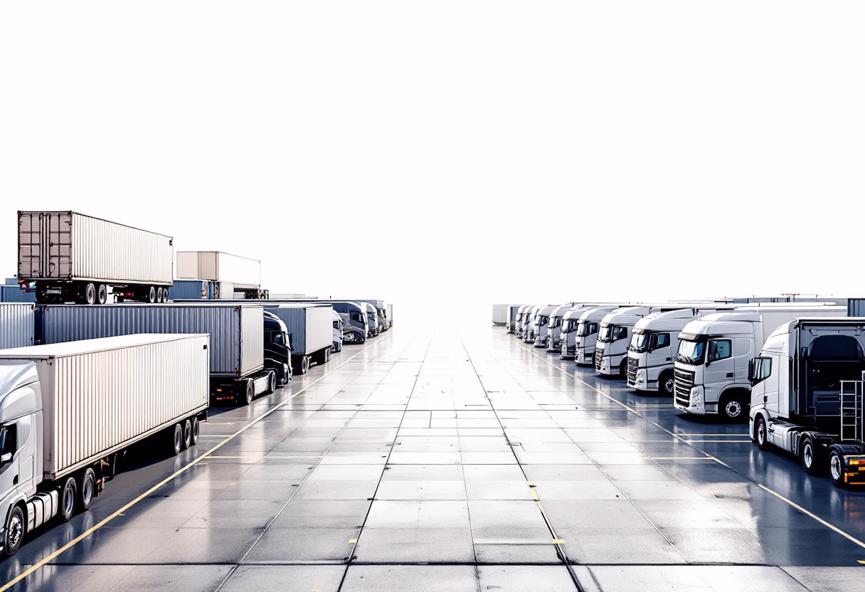 [background image] image of logistics hub (for a trucking company)