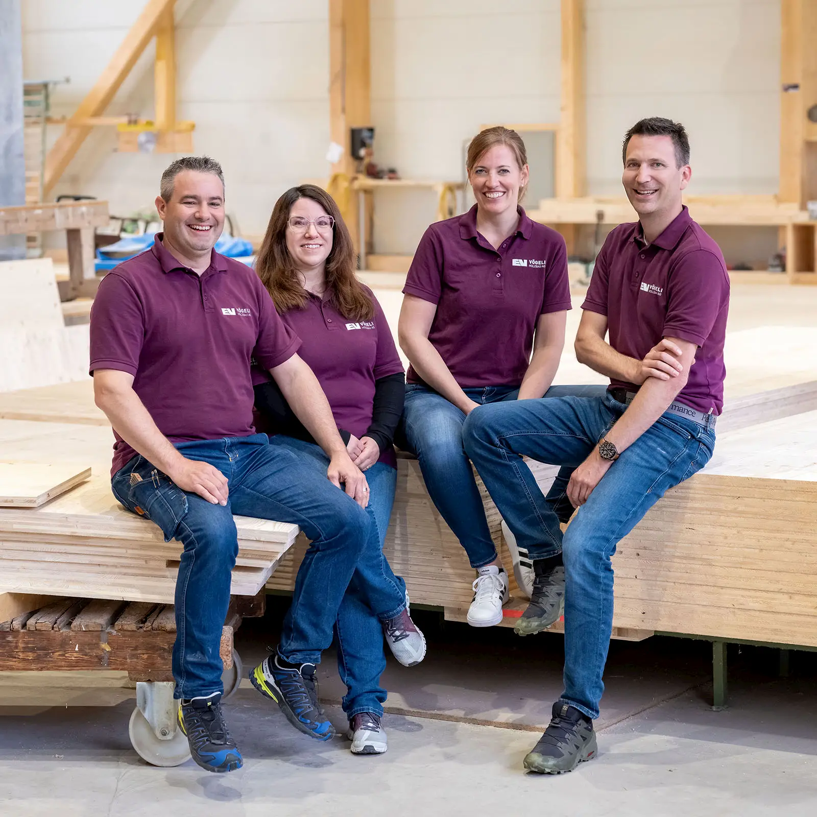 Vögeli Gruppe: Inhaber Peter Keller mit Ehepartnerin Sarah Keller, Katia Nef Ehepartnerin von Inhaber Georg Nef