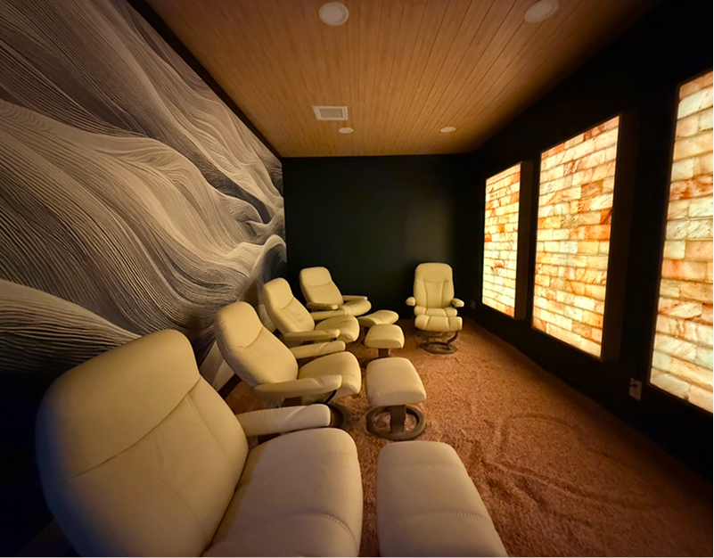 Calming atmosphere of Salt Room at Salt Wellness