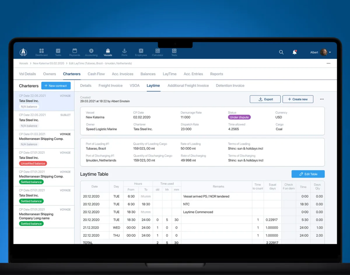 Speed Logistics Marine fleet operations platform