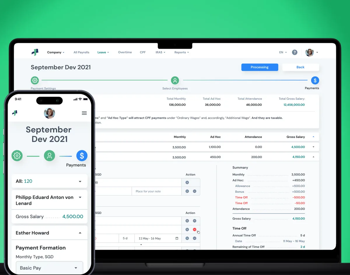 Payroll SaaS dashboard for HR teams