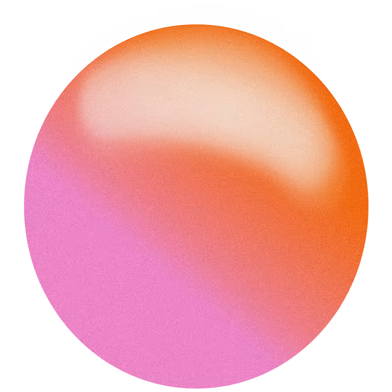 Gradient sphere with blended colors of orange, pink, and light beige creating a smooth, glowing effect.
