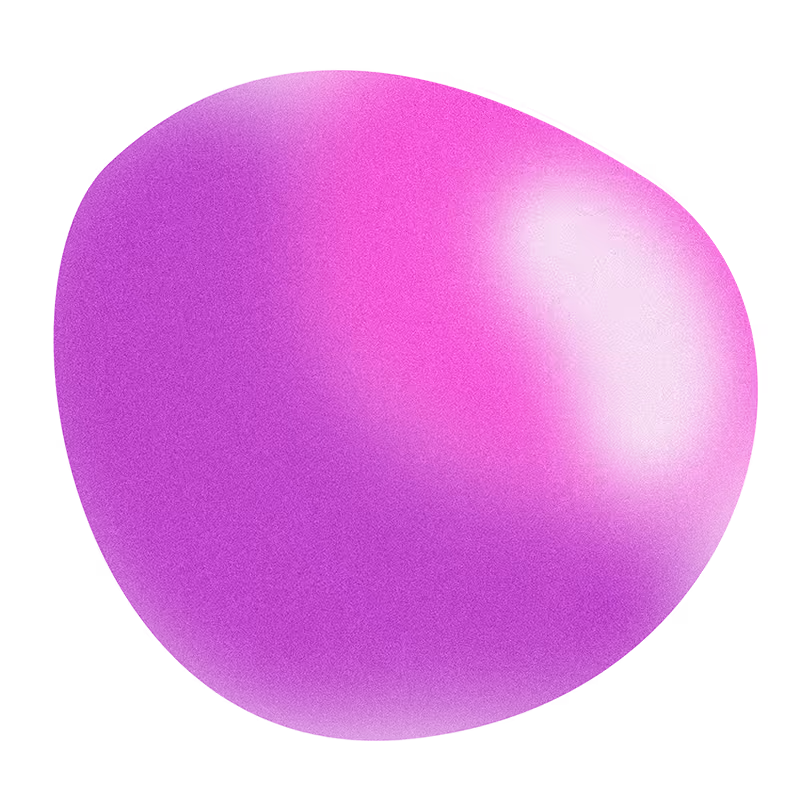 Glossy gradient sphere with shades of purple and pink and a bright highlight on the upper right.