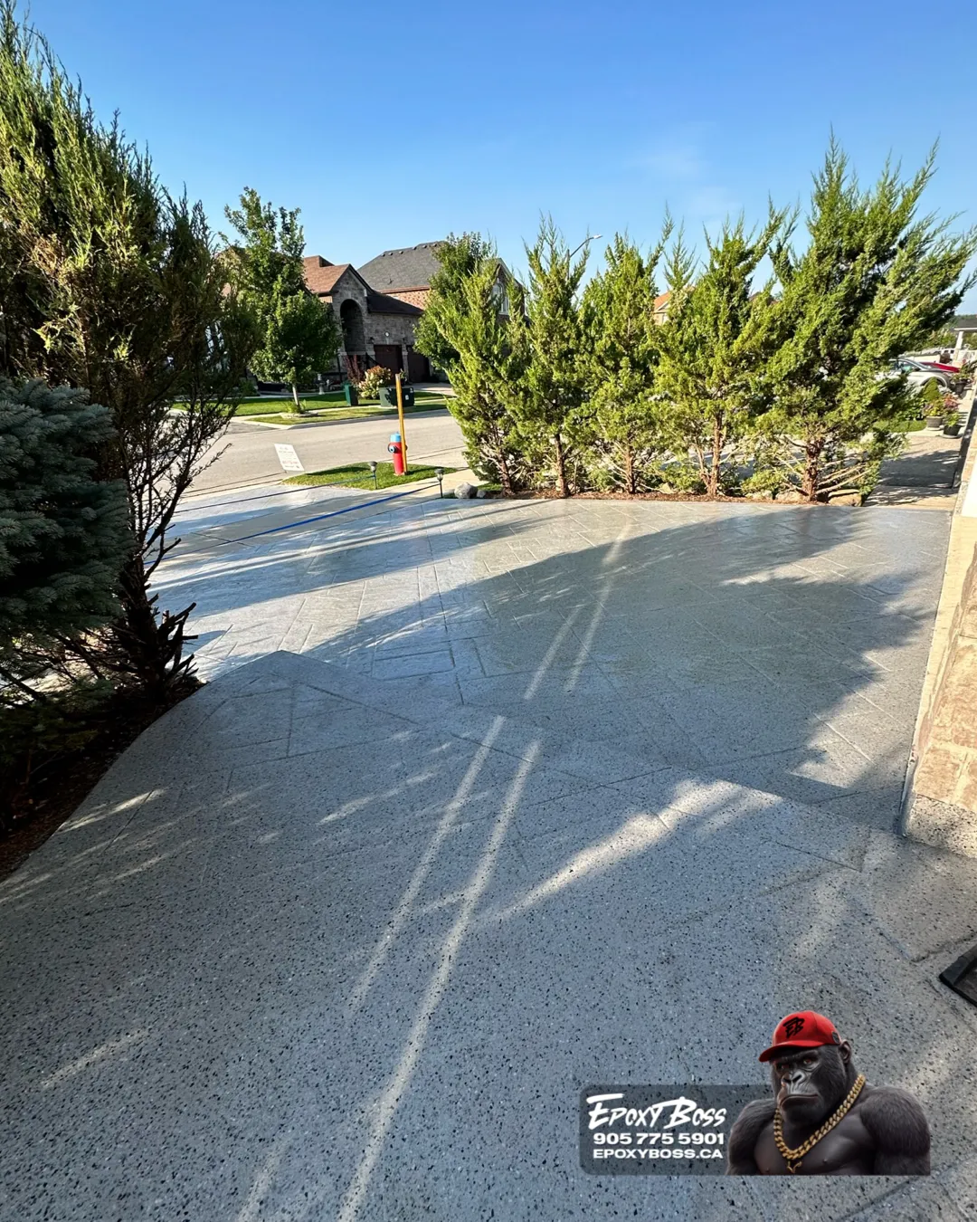 Seamless residential epoxy coating installed by Epoxy Boss crew in Ontario