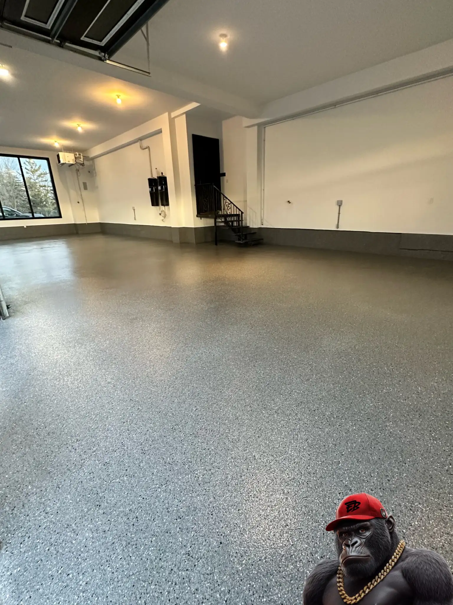 Epoxy Boss garage floor installation in Wasaga Beach Ontario.