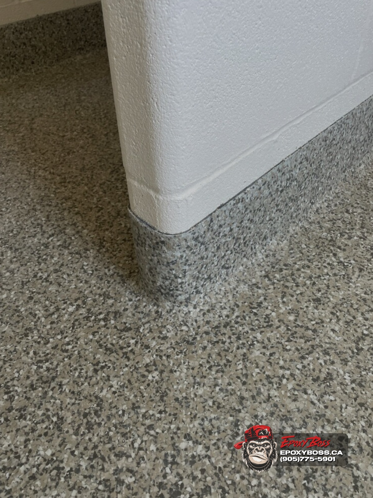 industrial epoxy floor coving system continuous flake coating wall base protection detail