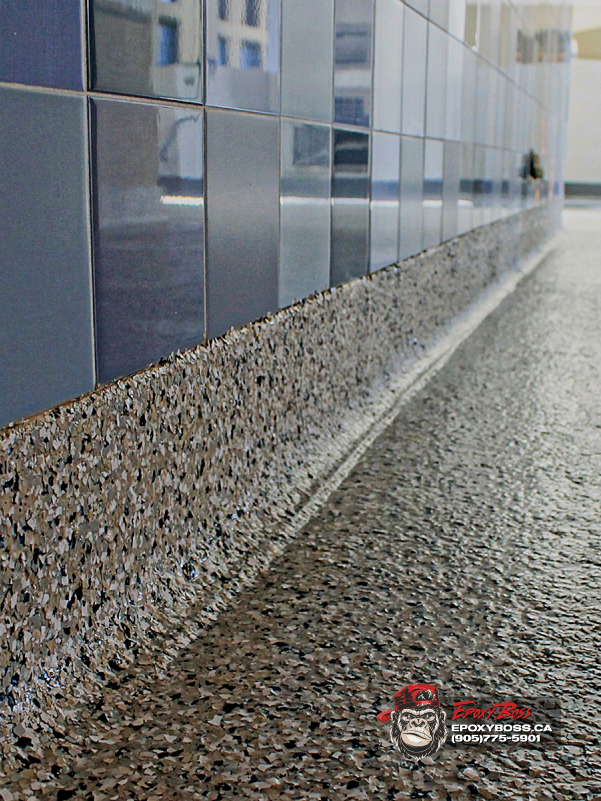 industrial epoxy floor coving system continuous flake coating wall base protection detail