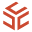 Abstract geometric design composed of interlocking orange-red shapes.