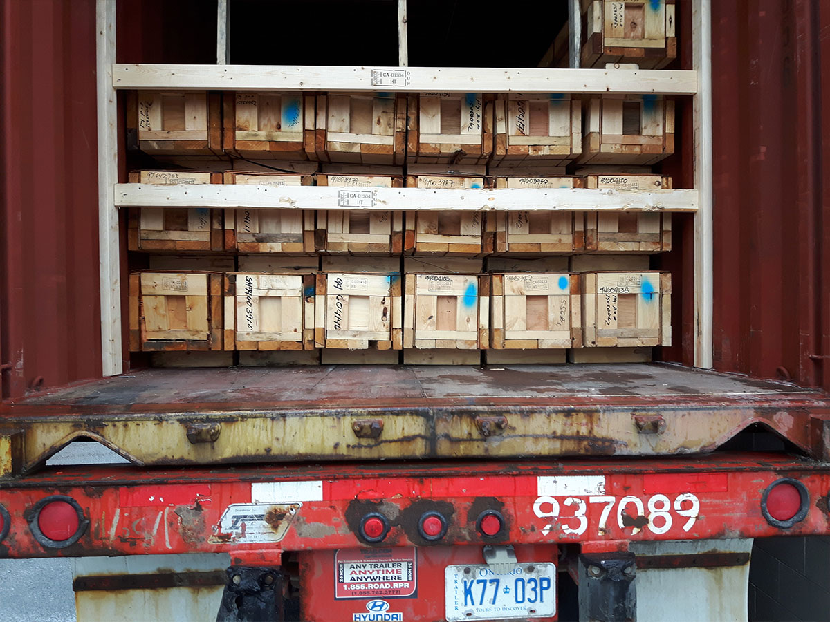Custom wooden crate for oversized industrial freight