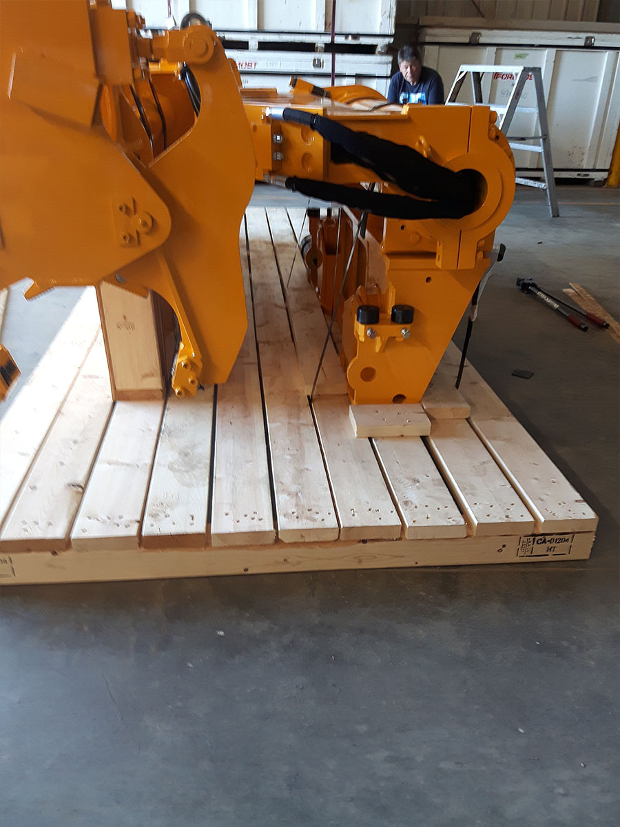 Wooden export crate with ISPM-15 stamping for international shipping