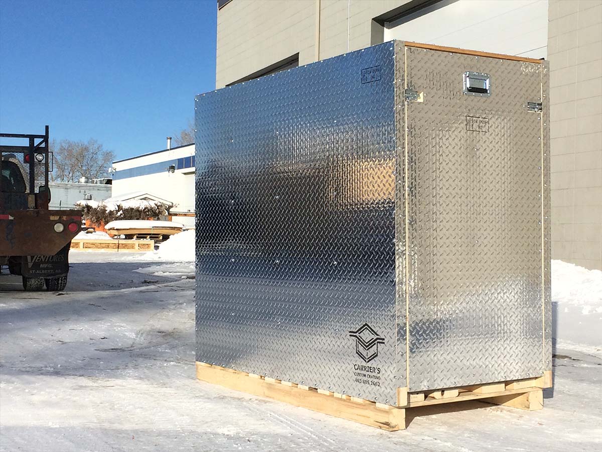 Custom trade show crate with removable panels for easy access