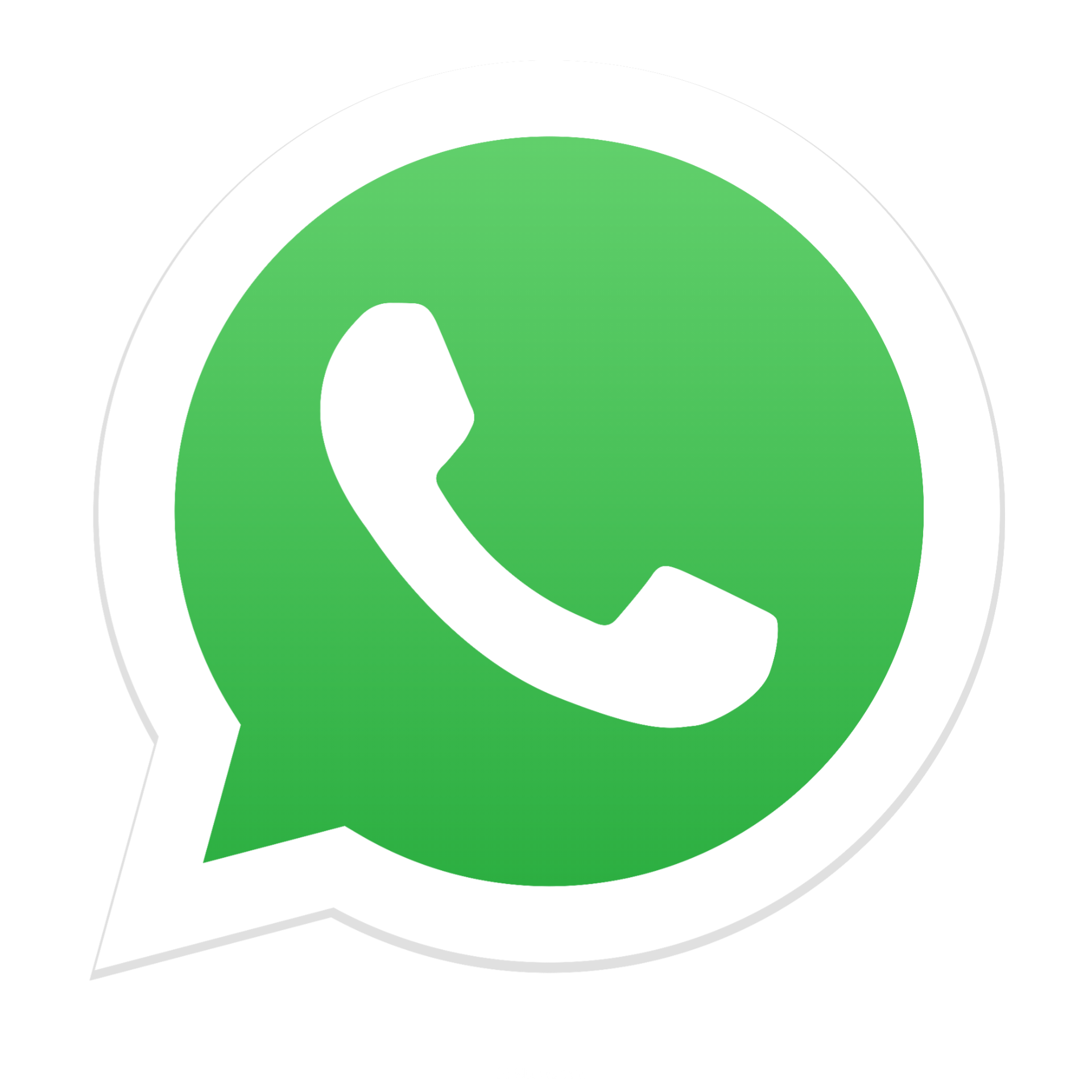 Logotipo de WhatsApp con un icono de teléfono blanco dentro de un globo de conversación verde.