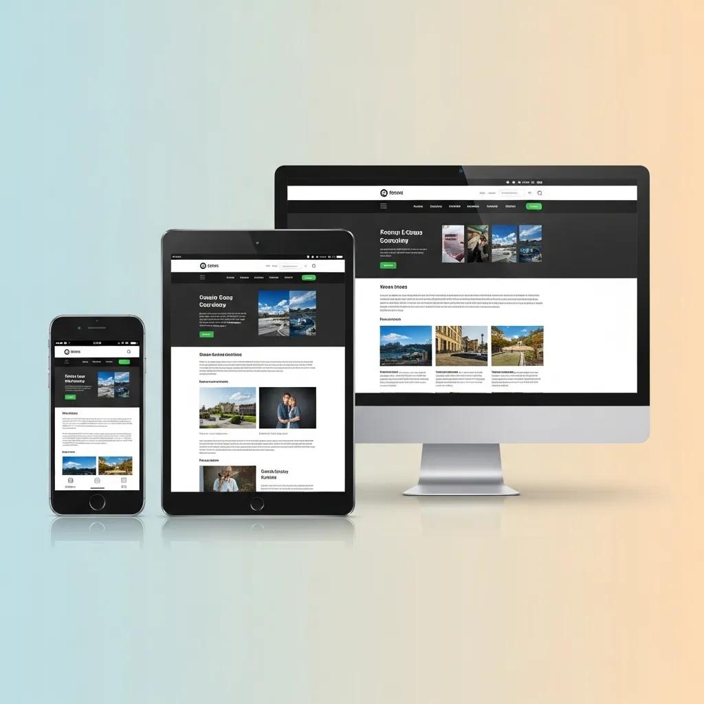 Responsive website design displayed on multiple devices for optimal user experience