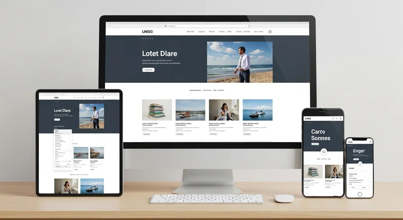Multiple devices showcasing a responsive website layout emphasizing mobile-first design