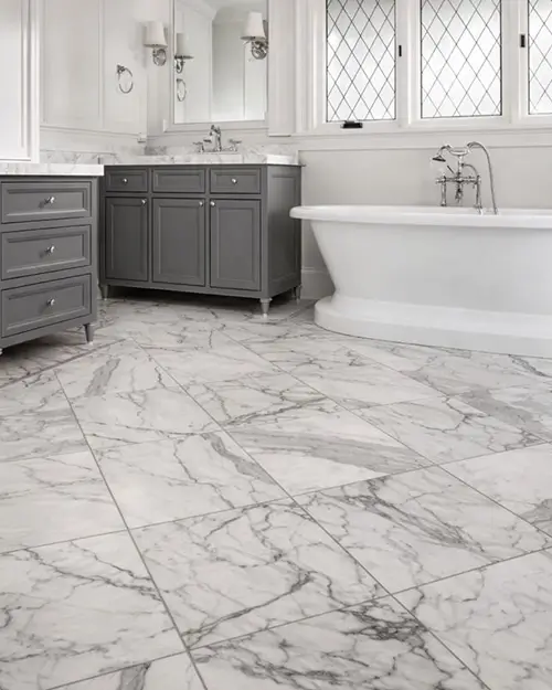 Tile Flooring in simple bathroom remodel project in Yakima WA