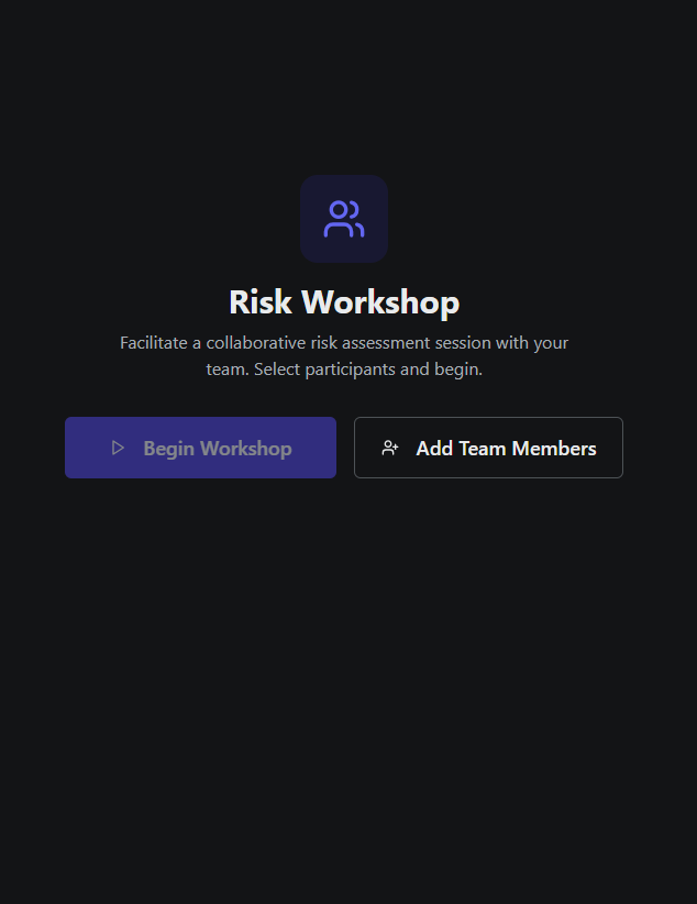 Axiom risk workshop selection panel