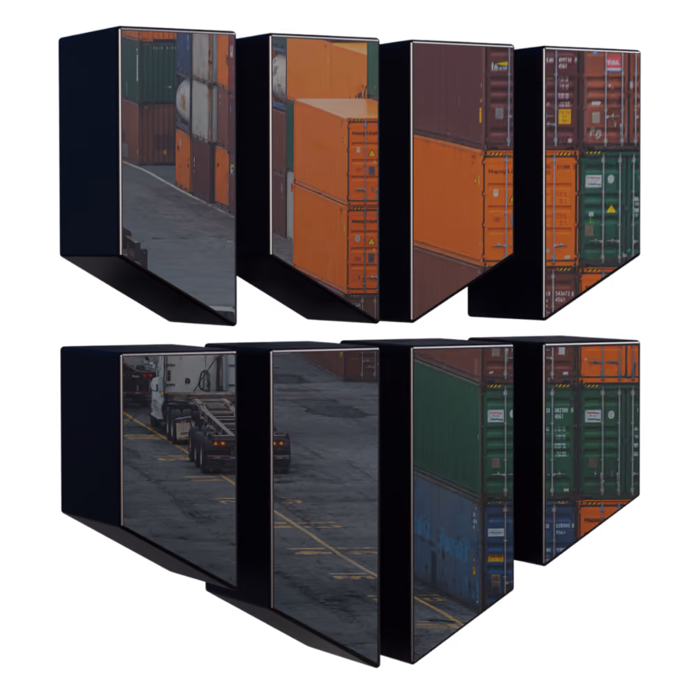 Damocles Shield containing image of ports & cargo
