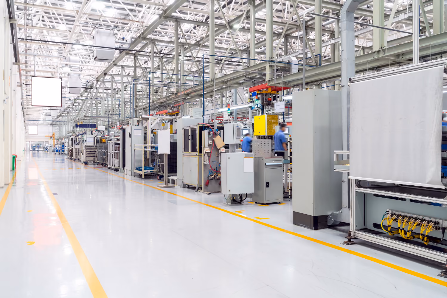 Automated manufacturing facility producing high-volume consumer goods.