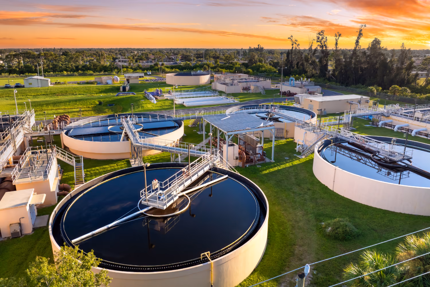 Water treatment facility supporting potable water and wastewater operations.