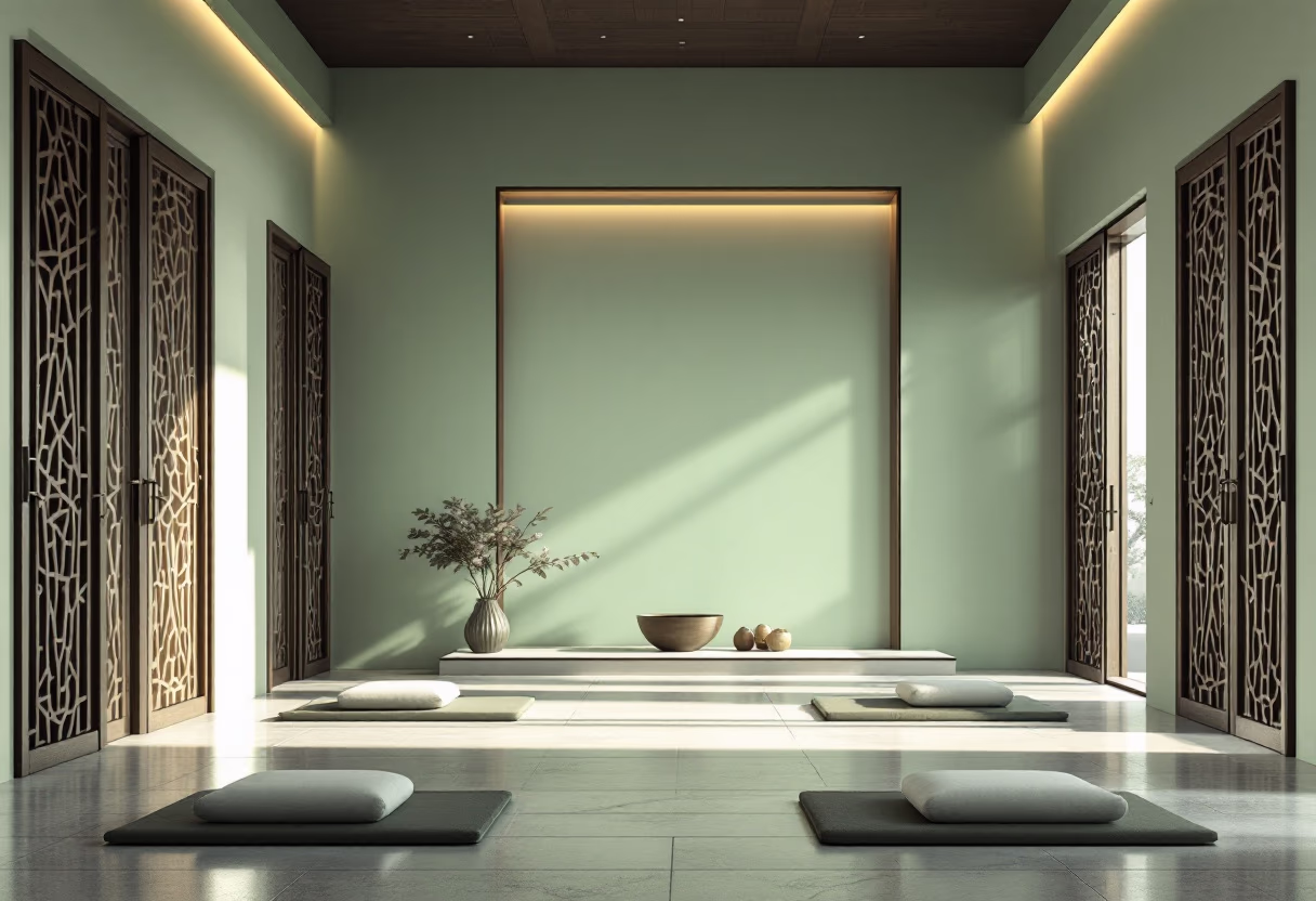 image of meditation hall (for a buddhist monasteries & temple)