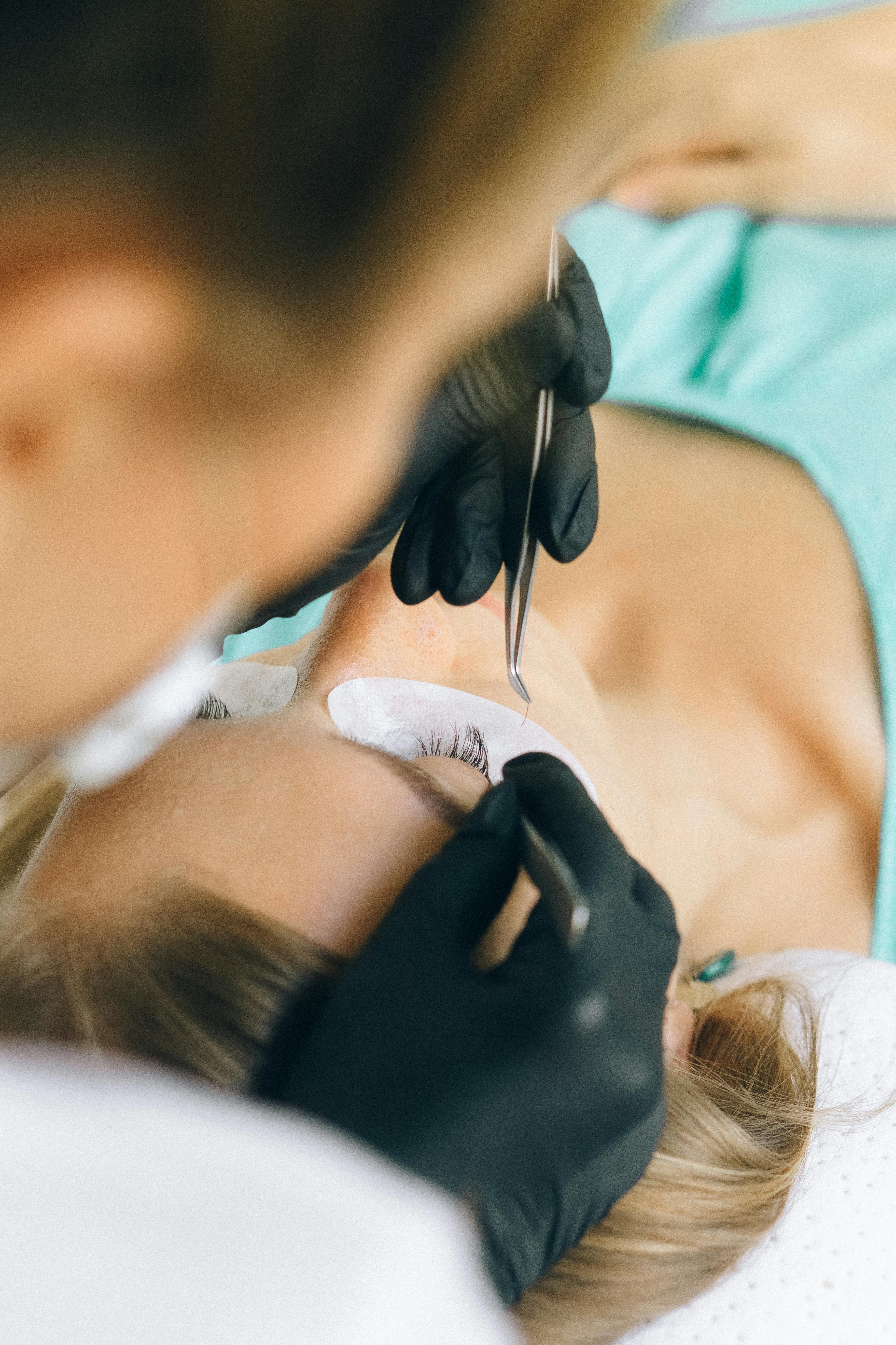 Close up of brow shaping treatment at Beauty by Kitty