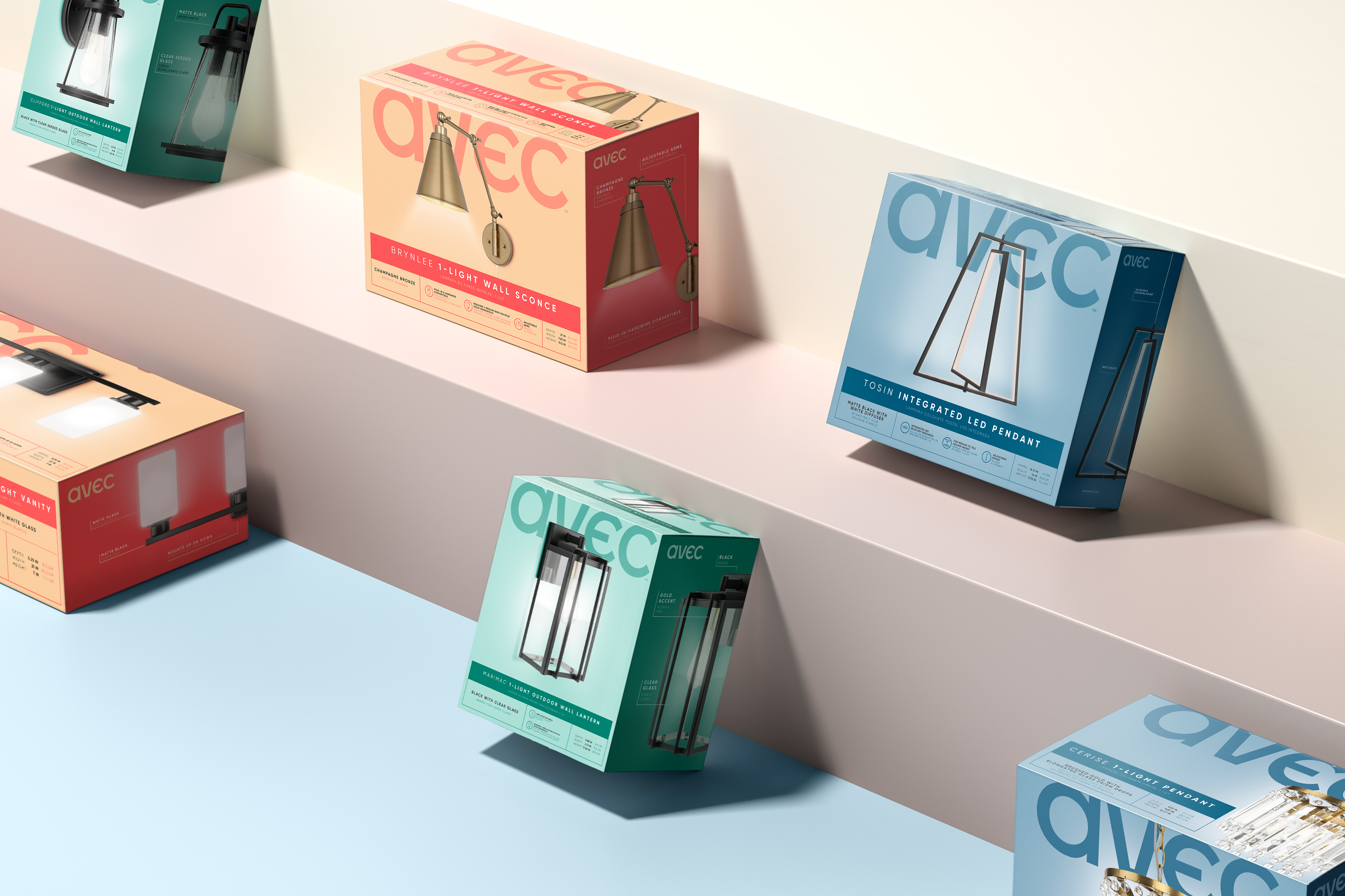 A product rendering of lighting fixtures.