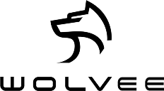 Stylized black wolf head logo above the word WOLVEE in uppercase letters.