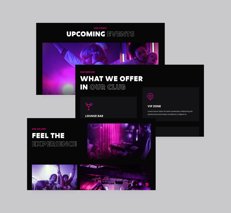 Sections - Club X Webflow Template