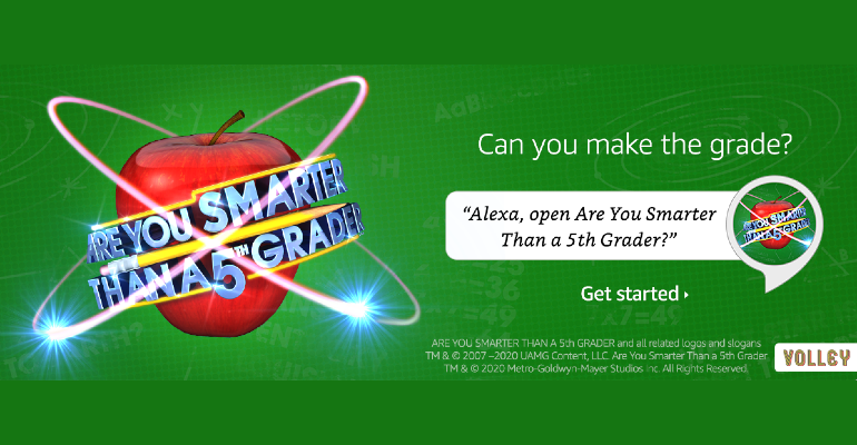 Volley, MGM Launch ‘Are You Smarter Than a 5th Grader’ Game